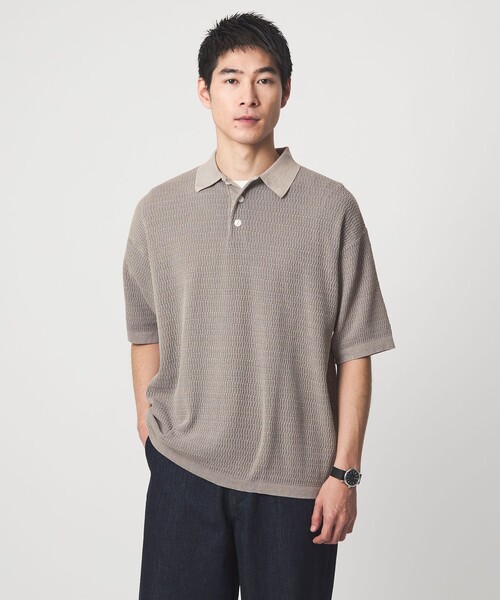 Healthknit（ヘルスニット）の「【別注】＜Healthknit＞ガーメントダイ ニット 半袖 ポロシャツ（ポロシャツ・メンズ・ライトグレー/ダークブラウン/ロイヤルブルー・M/L/XL）」の16枚目の写真