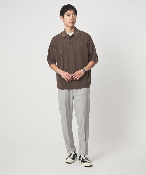Healthknit（ヘルスニット）の「【別注】＜Healthknit＞ガーメントダイ ニット 半袖 ポロシャツ（ポロシャツ・メンズ・ライトグレー/ダークブラウン/ロイヤルブルー・M/L/XL）」の5枚目の写真