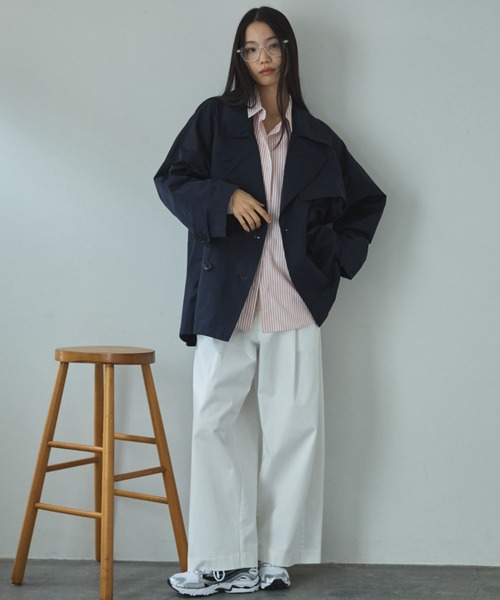 Doux archives（ドゥアルシーヴ）の「【26SS先行予約】ミドルトレンチコート（トレンチコート・レディース・カーキ/ベージュ/ネイビー・FREE）」の15枚目の写真