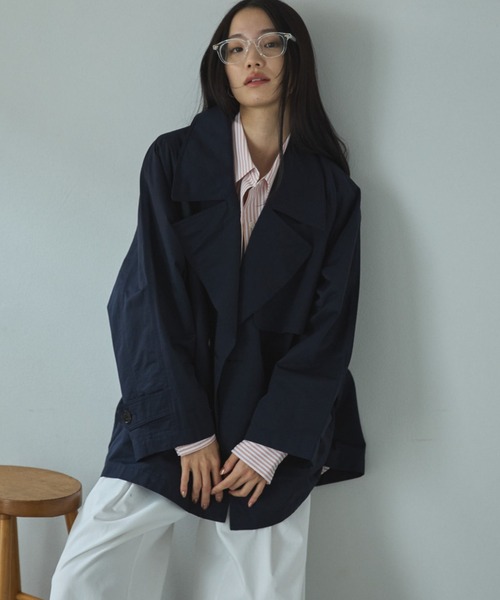 Doux archives（ドゥアルシーヴ）の「【26SS先行予約】ミドルトレンチコート（トレンチコート・レディース・カーキ/ベージュ/ネイビー・FREE）」の21枚目の写真