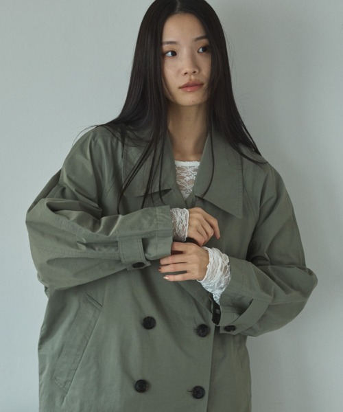 Doux archives（ドゥアルシーヴ）の「【26SS先行予約】ミドルトレンチコート（トレンチコート・レディース・カーキ/ベージュ/ネイビー・FREE）」の12枚目の写真