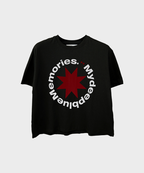mydeepbluememories(マイディープブルーメモリーズ)の「(M)ROUND LOGO CROP T-SHIRTS (WHITE)(Tシャツ/カットソー・レディース・ホワイト・FREE)」の2枚目の写真