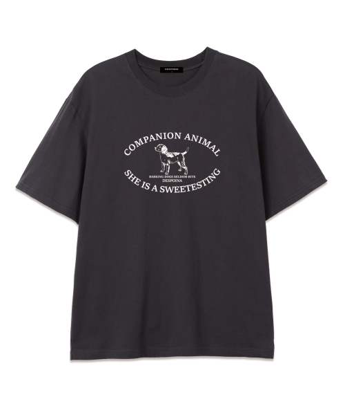 OUSE(オウズ)の「ANIMAL LOGO オーバーサイズ 半袖Tシャツ (DS004) チャコール(Tシャツ/カットソー・レディース・その他・SMALL/MEDIUM/LARGE/X-LARGE/XX-LARGE)」の1枚目の写真