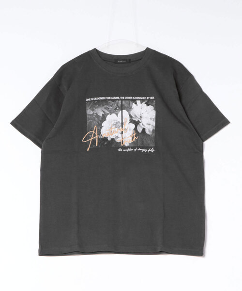 INTERPLANET（インタープラネット）の「フォトプリント＆刺繍ロゴＴシャツ（Tシャツ/カットソー・レディース・チャコールグレー/オフホワイト/ライトベージュ・FREE）」の7枚目の写真
