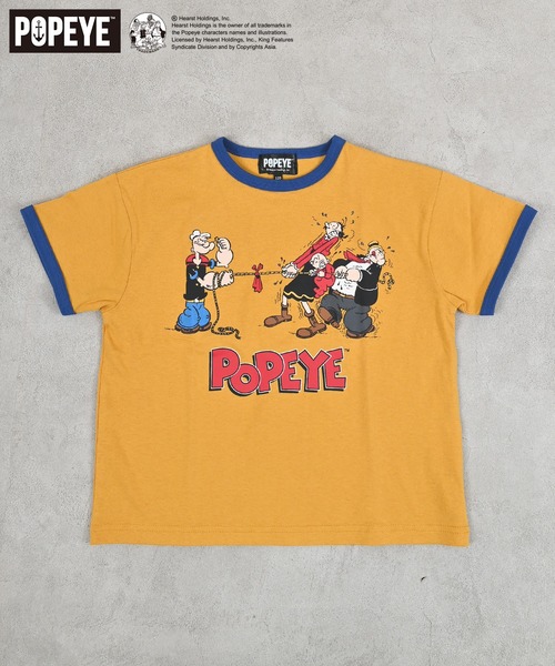 POPEYE(ポパイ)の「【POPEYE(TM)】別注プリントリンガーTee(Tシャツ/カットソー・キッズ・チャコール/マスタード/オフホワイト・80/90/95/100/110/120/130/140/150)」の12枚目の写真