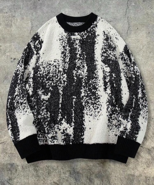 VIBGYOR（ヴィブジョー）の「【IZU】 アブストラクトジャガード ニットセーター（ニット/セーター・メンズ・ホワイト・FREE）」の8枚目の写真
