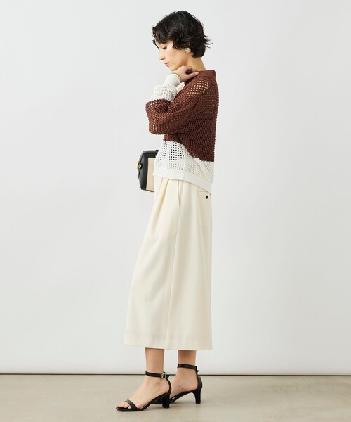 NOLLEY’S(ノーリーズ)の「《手洗い可能》テープメッシュ編ポロプルオーバー(ニット/セーター・レディース・ブラック/ブラウン/イエロー・38)」の21枚目の写真