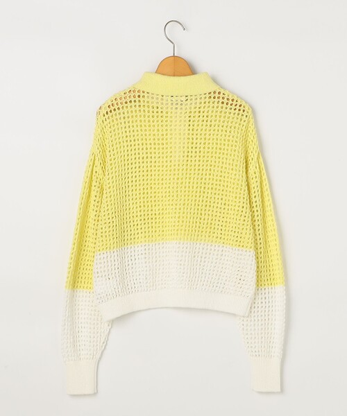 NOLLEY’S(ノーリーズ)の「《手洗い可能》テープメッシュ編ポロプルオーバー(ニット/セーター・レディース・ブラック/ブラウン/イエロー・38)」の6枚目の写真