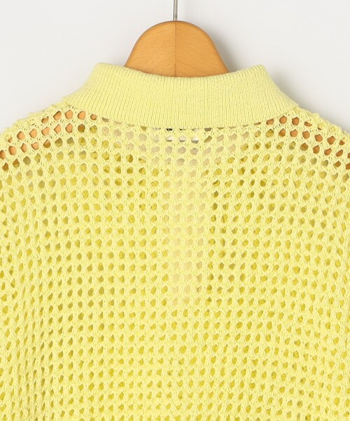 NOLLEY’S(ノーリーズ)の「《手洗い可能》テープメッシュ編ポロプルオーバー(ニット/セーター・レディース・ブラック/ブラウン/イエロー・38)」の9枚目の写真