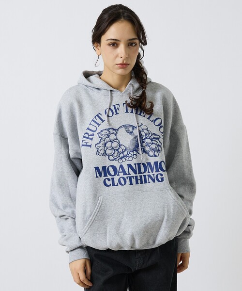FRUIT OF THE LOOM(フルーツオブザルーム)の「MOANDMO × FRUIT OF THE LOOM HOODIE SWEAT/フーディープルオーバースウェット(パーカー・メンズ・ネイビー/ブラック/グレー・XL/L/M)」の5枚目の写真