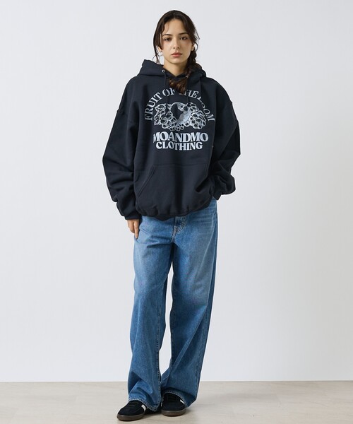 FRUIT OF THE LOOM(フルーツオブザルーム)の「MOANDMO × FRUIT OF THE LOOM HOODIE SWEAT/フーディープルオーバースウェット(パーカー・メンズ・ネイビー/ブラック/グレー・XL/L/M)」の16枚目の写真