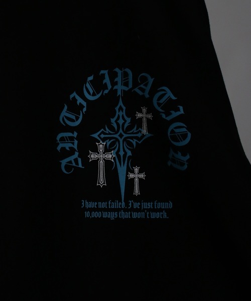 NYLAUS(ナイラス)の「【NYS】2026新作 オールドイングリッシュクロスロンT ロングTシャツ 長袖Tシャツ クロスプリント ロゴロンT(Tシャツ/カットソー・メンズ・ブラック/ブラック系その他/ホワイト・M/L)」の11枚目の写真