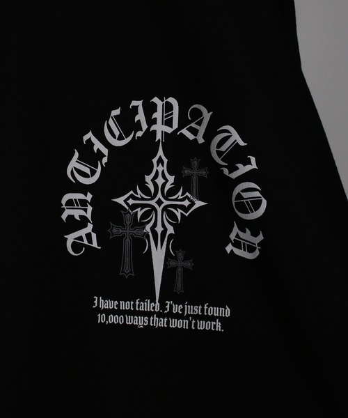 NYLAUS(ナイラス)の「【NYS】2026新作 オールドイングリッシュクロスロンT ロングTシャツ 長袖Tシャツ クロスプリント ロゴロンT(Tシャツ/カットソー・メンズ・ブラック/ブラック系その他/ホワイト・M/L)」の6枚目の写真