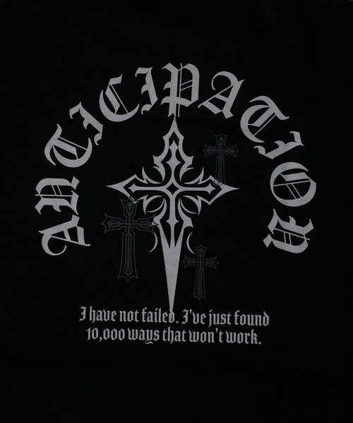 NYLAUS(ナイラス)の「【NYS】2026新作 オールドイングリッシュクロスロンT ロングTシャツ 長袖Tシャツ クロスプリント ロゴロンT(Tシャツ/カットソー・メンズ・ブラック/ブラック系その他/ホワイト・M/L)」の7枚目の写真