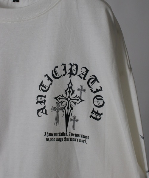 NYLAUS(ナイラス)の「【NYS】2026新作 オールドイングリッシュクロスロンT ロングTシャツ 長袖Tシャツ クロスプリント ロゴロンT(Tシャツ/カットソー・メンズ・ブラック/ブラック系その他/ホワイト・M/L)」の17枚目の写真