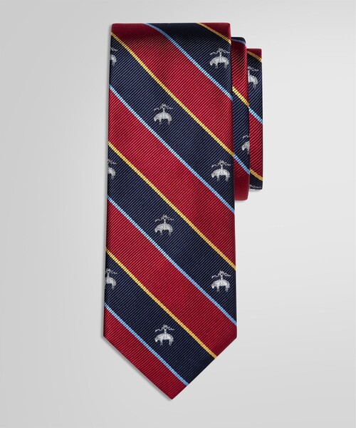 BROOKS BROTHERS(ブルックスブラザーズ)の「アーガイルサザーランドストライプ GFジャカード レップタイ(ネクタイ・メンズ・バーガンディー・ONE SIZE)」の1枚目の写真