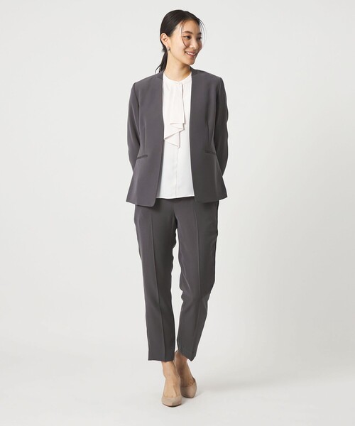 A DAY IN THE LIFE UNITED ARROWS(アデイインザライフユナイテッドアローズ)の「ダブルクロス テーパードパンツ ‐セットアップ対応・ウォッシャブル‐ <A DAY IN THE LIFE>(スラックス・レディース・ブラック/ベージュ/ダークグレー/ネイビー・38/40/36/34)」の6枚目の写真