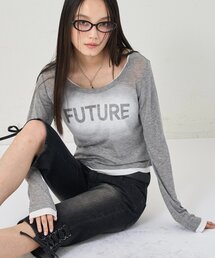 WHO'S WHO gallery | SPRAY LOGO SHEER LAYERED TOPS(Tシャツ/カットソー)