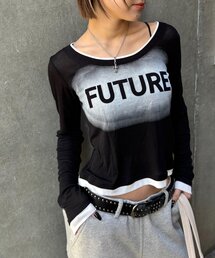 WHO'S WHO gallery | SPRAY LOGO SHEER LAYERED TOPS(Tシャツ/カットソー)