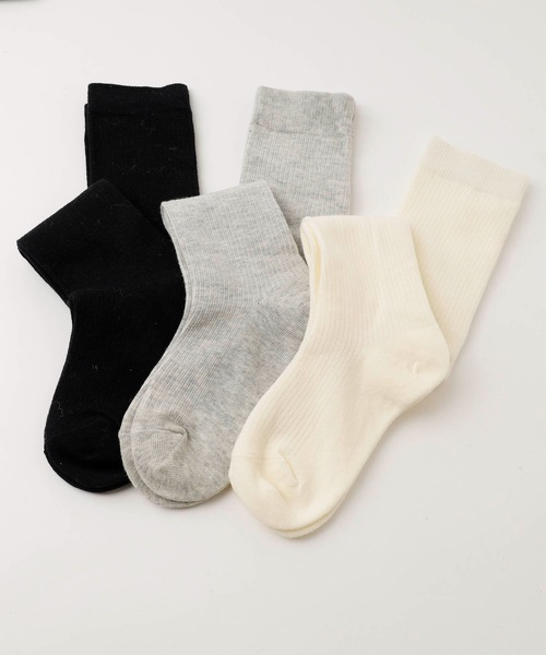 URBAN CHERRY（アーバンチェリー）の「【3足セット】リブニーハイソックス（ソックス/靴下・キッズ・ブラック・M/S）」の4枚目の写真