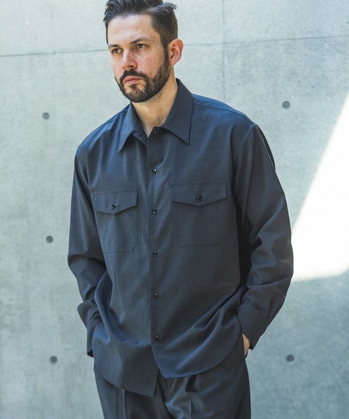 MR.OLIVE(ミスターオリーブ)の「QUICK-DRYING TAFFETA / CPO SHIRT /M261107(シャツ/ブラウス・メンズ・ブラック/ブラウン・MEDIUM/LARGE)」の1枚目の写真