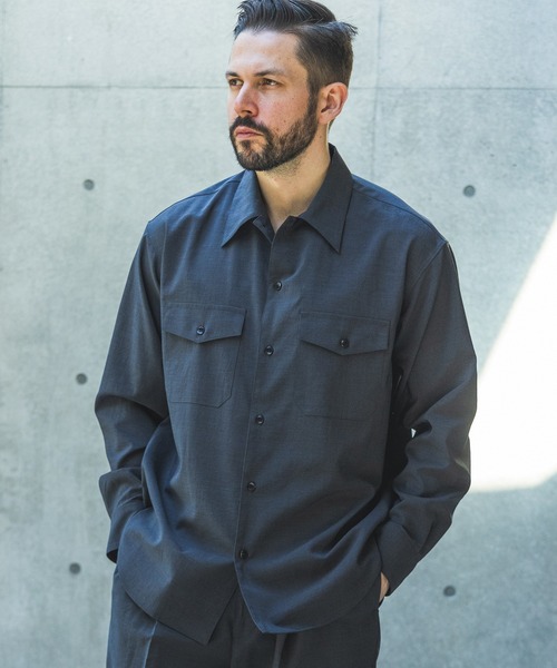 MR.OLIVE(ミスターオリーブ)の「QUICK-DRYING TAFFETA / CPO SHIRT /M261107(シャツ/ブラウス・メンズ・ブラック/ブラウン・MEDIUM/LARGE)」の5枚目の写真