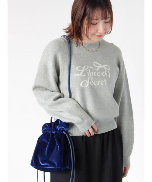 Te chichi TERRASSE(テチチテラス)の「リボンモチーフロゴニットプルオーバー(ニット/セーター・レディース・オフホワイト/ミント/グレー・F)」の2枚目の写真