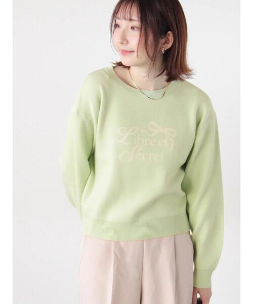 Te chichi TERRASSE(テチチテラス)の「リボンモチーフロゴニットプルオーバー(ニット/セーター・レディース・オフホワイト/ミント/グレー・F)」の4枚目の写真