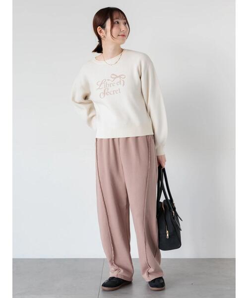 Te chichi TERRASSE(テチチテラス)の「リボンモチーフロゴニットプルオーバー(ニット/セーター・レディース・オフホワイト/ミント/グレー・F)」の6枚目の写真