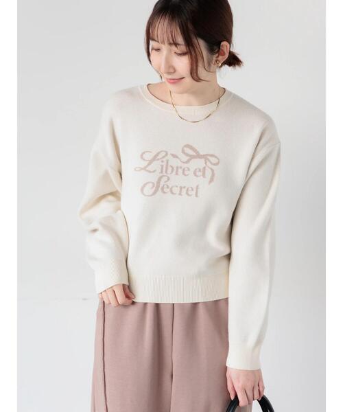 Te chichi TERRASSE(テチチテラス)の「リボンモチーフロゴニットプルオーバー(ニット/セーター・レディース・オフホワイト/ミント/グレー・F)」の7枚目の写真