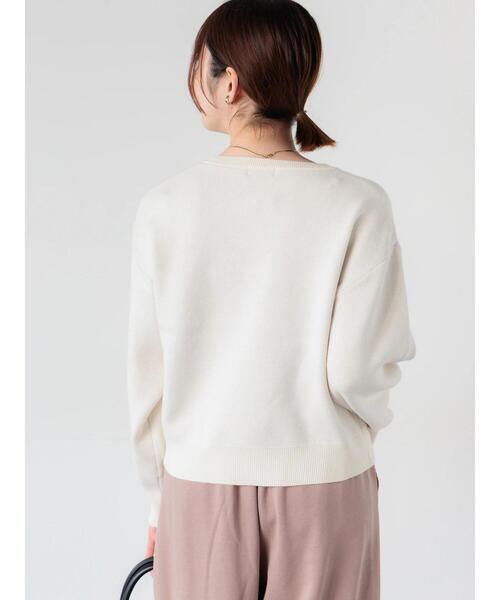 Te chichi TERRASSE(テチチテラス)の「リボンモチーフロゴニットプルオーバー(ニット/セーター・レディース・オフホワイト/ミント/グレー・F)」の9枚目の写真
