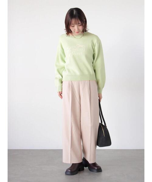 Te chichi TERRASSE(テチチテラス)の「リボンモチーフロゴニットプルオーバー(ニット/セーター・レディース・オフホワイト/ミント/グレー・F)」の14枚目の写真