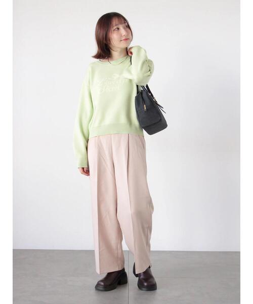 Te chichi TERRASSE(テチチテラス)の「リボンモチーフロゴニットプルオーバー(ニット/セーター・レディース・オフホワイト/ミント/グレー・F)」の15枚目の写真