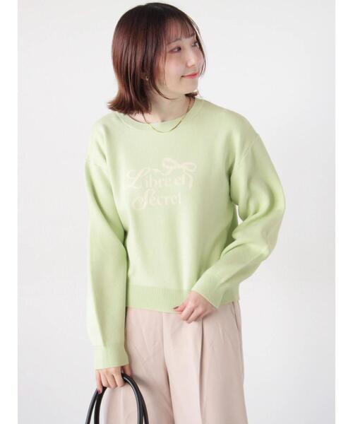 Te chichi TERRASSE(テチチテラス)の「リボンモチーフロゴニットプルオーバー(ニット/セーター・レディース・オフホワイト/ミント/グレー・F)」の16枚目の写真