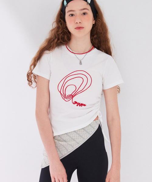 Between A and B（ビトウィーンエイアンドビー）の「オイスター ストリング Tシャツ [ホワイト]（Tシャツ/カットソー・レディース・その他・FREE）」の6枚目の写真
