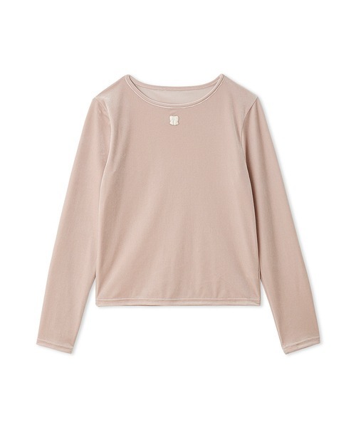 FURFUR（ファーファー）の「リボン刺繍ベロアプルオーバー（Tシャツ/カットソー・レディース・チャコールグレー/ピンク/アイボリー・F）」の3枚目の写真