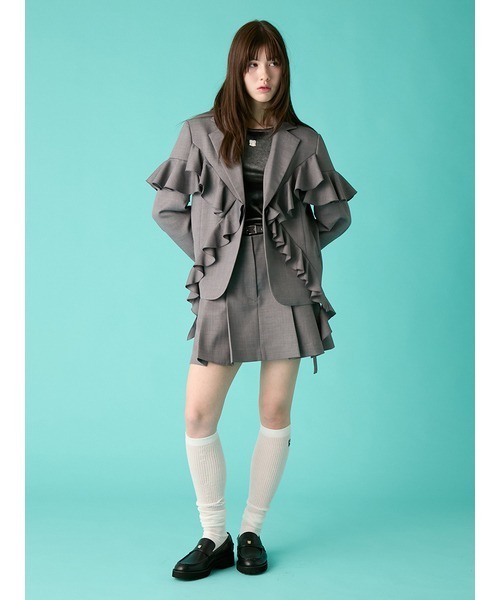 FURFUR（ファーファー）の「リボン刺繍ベロアプルオーバー（Tシャツ/カットソー・レディース・チャコールグレー/ピンク/アイボリー・F）」の8枚目の写真