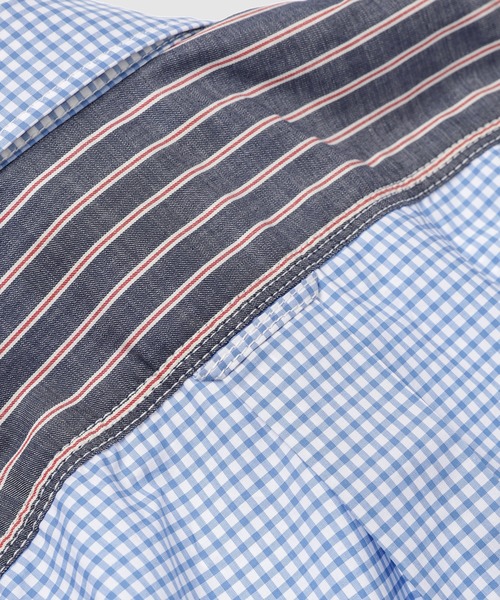 JUNYA WATANABE MAN（ジュンヤワタナベマン）の「COTTON CHECK × COTTON STRIPE  SHIRT（シャツ/ブラウス・メンズ・サックスブルー系・M/S/XS/XL）」の7枚目の写真