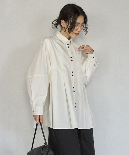 Firsthand（ファーストハンド）の「Firsthand/ファーストハンド ボックスタック バルーンスリーブ ロングスリーブシャツ（シャツ/ブラウス・レディース・ホワイト/ピンク/ブルー/レモンイエロー・FREE）」の2枚目の写真