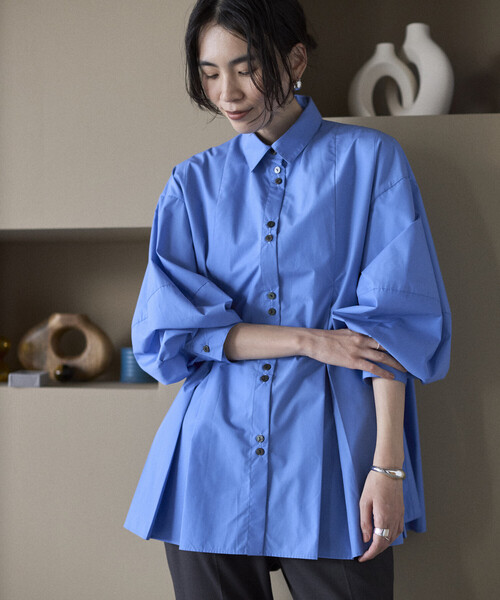 Firsthand（ファーストハンド）の「Firsthand/ファーストハンド ボックスタック バルーンスリーブ ロングスリーブシャツ（シャツ/ブラウス・レディース・ホワイト/ピンク/ブルー/レモンイエロー・FREE）」の3枚目の写真