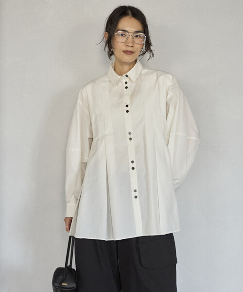 Firsthand（ファーストハンド）の「Firsthand/ファーストハンド ボックスタック バルーンスリーブ ロングスリーブシャツ（シャツ/ブラウス・レディース・ホワイト/ピンク/ブルー/レモンイエロー・FREE）」の6枚目の写真