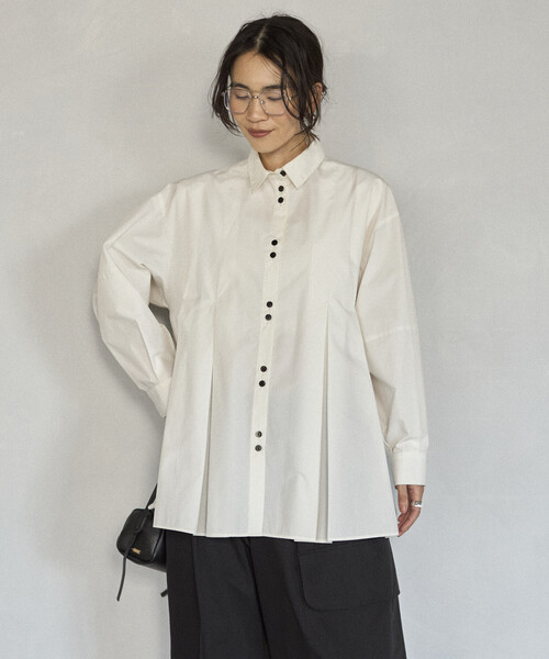 Firsthand（ファーストハンド）の「Firsthand/ファーストハンド ボックスタック バルーンスリーブ ロングスリーブシャツ（シャツ/ブラウス・レディース・ホワイト/ピンク/ブルー/レモンイエロー・FREE）」の12枚目の写真