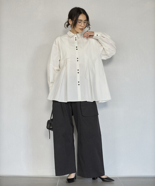 Firsthand（ファーストハンド）の「Firsthand/ファーストハンド ボックスタック バルーンスリーブ ロングスリーブシャツ（シャツ/ブラウス・レディース・ホワイト/ピンク/ブルー/レモンイエロー・FREE）」の14枚目の写真