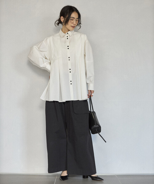 Firsthand（ファーストハンド）の「Firsthand/ファーストハンド ボックスタック バルーンスリーブ ロングスリーブシャツ（シャツ/ブラウス・レディース・ホワイト/ピンク/ブルー/レモンイエロー・FREE）」の15枚目の写真