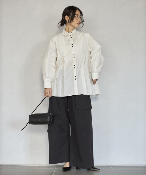 Firsthand（ファーストハンド）の「Firsthand/ファーストハンド ボックスタック バルーンスリーブ ロングスリーブシャツ（シャツ/ブラウス・レディース・ホワイト/ピンク/ブルー/レモンイエロー・FREE）」の16枚目の写真