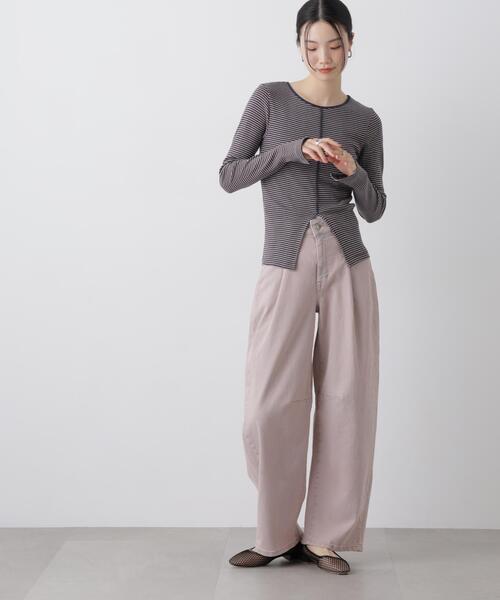 SOMETHING(サムシング)の「SOMETHING/HANA TUCK CURVE TAPERED(デニムパンツ・レディース・ブルー/ピンク/ダークブルー・S/XS/M)」の11枚目の写真