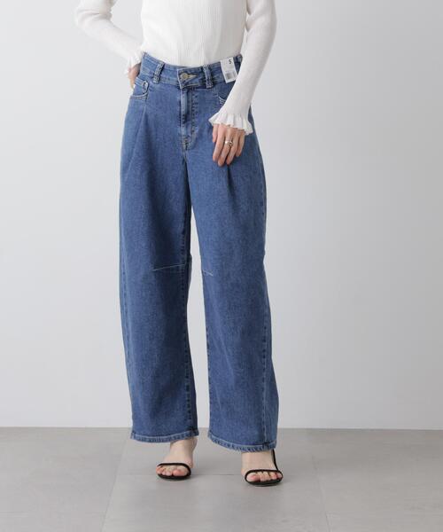 SOMETHING(サムシング)の「SOMETHING/HANA TUCK CURVE TAPERED(デニムパンツ・レディース・ブルー/ピンク/ダークブルー・S/XS/M)」の15枚目の写真