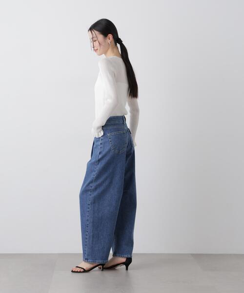 SOMETHING(サムシング)の「SOMETHING/HANA TUCK CURVE TAPERED(デニムパンツ・レディース・ブルー/ピンク/ダークブルー・S/XS/M)」の19枚目の写真