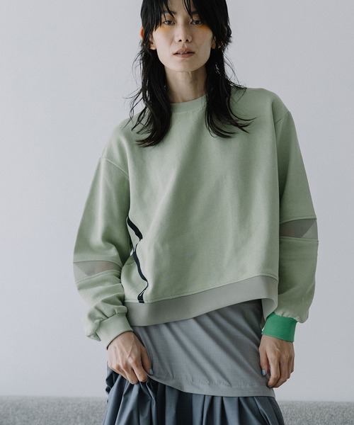 MARECHAL TERRE（マルシャルテル）の「シアースウェットトップス（スウェット・レディース・ピンク/グリーン/ブラック/ブルー/グレー・MEDIUM）」の4枚目の写真