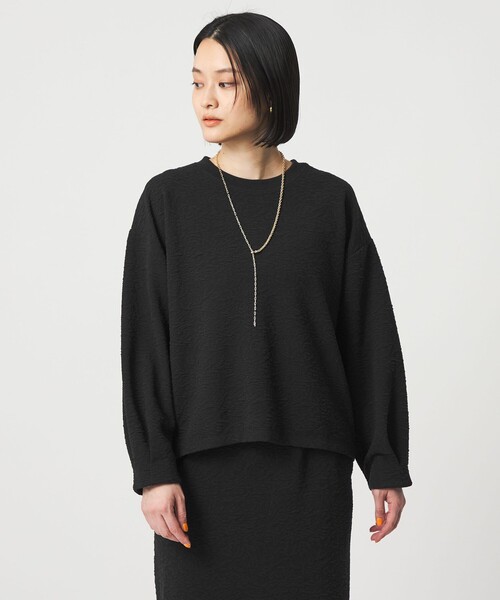 A DAY IN THE LIFE UNITED ARROWS(アデイインザライフユナイテッドアローズ)の「パフジャガード プルオーバー <A DAY IN THE LIFE>(Tシャツ/カットソー・レディース・ブラック/ロイヤルブルー/ナチュラル・FREE)」の4枚目の写真